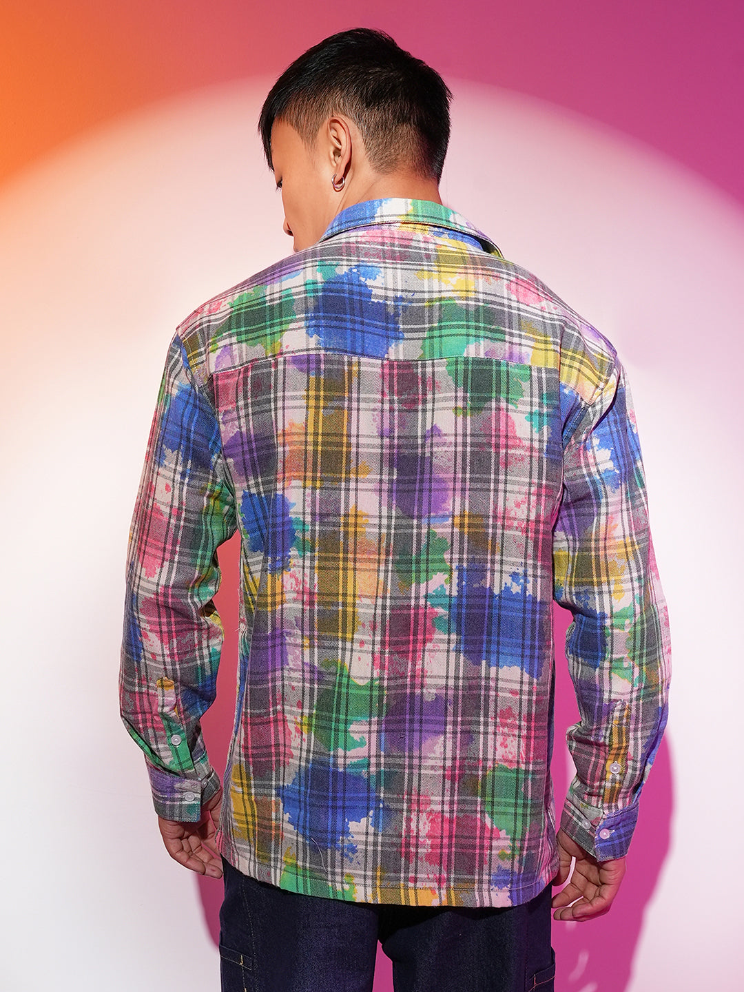 Splash Plaid Oversized Shirt