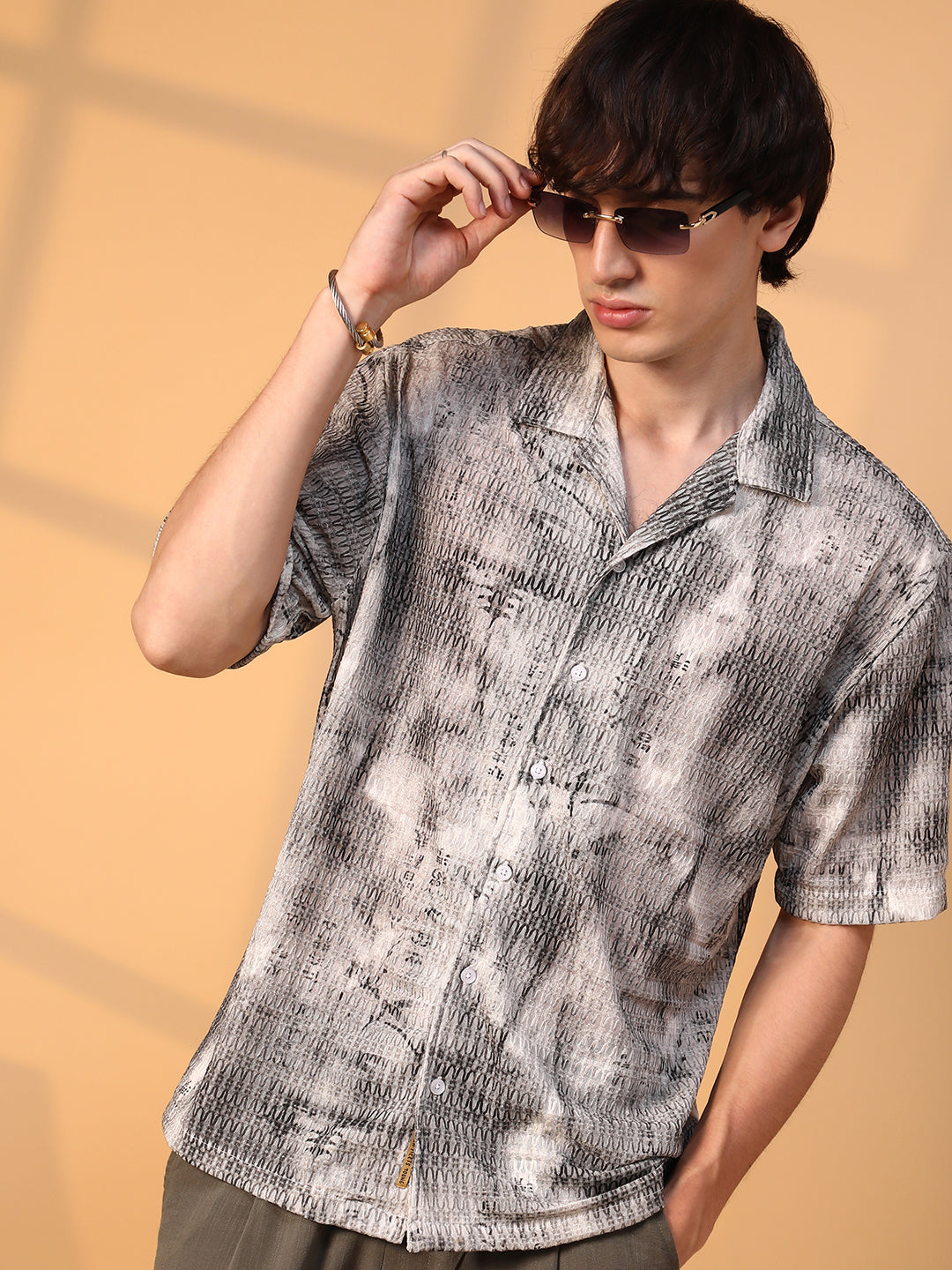 Faded Woven Oversized Shirt