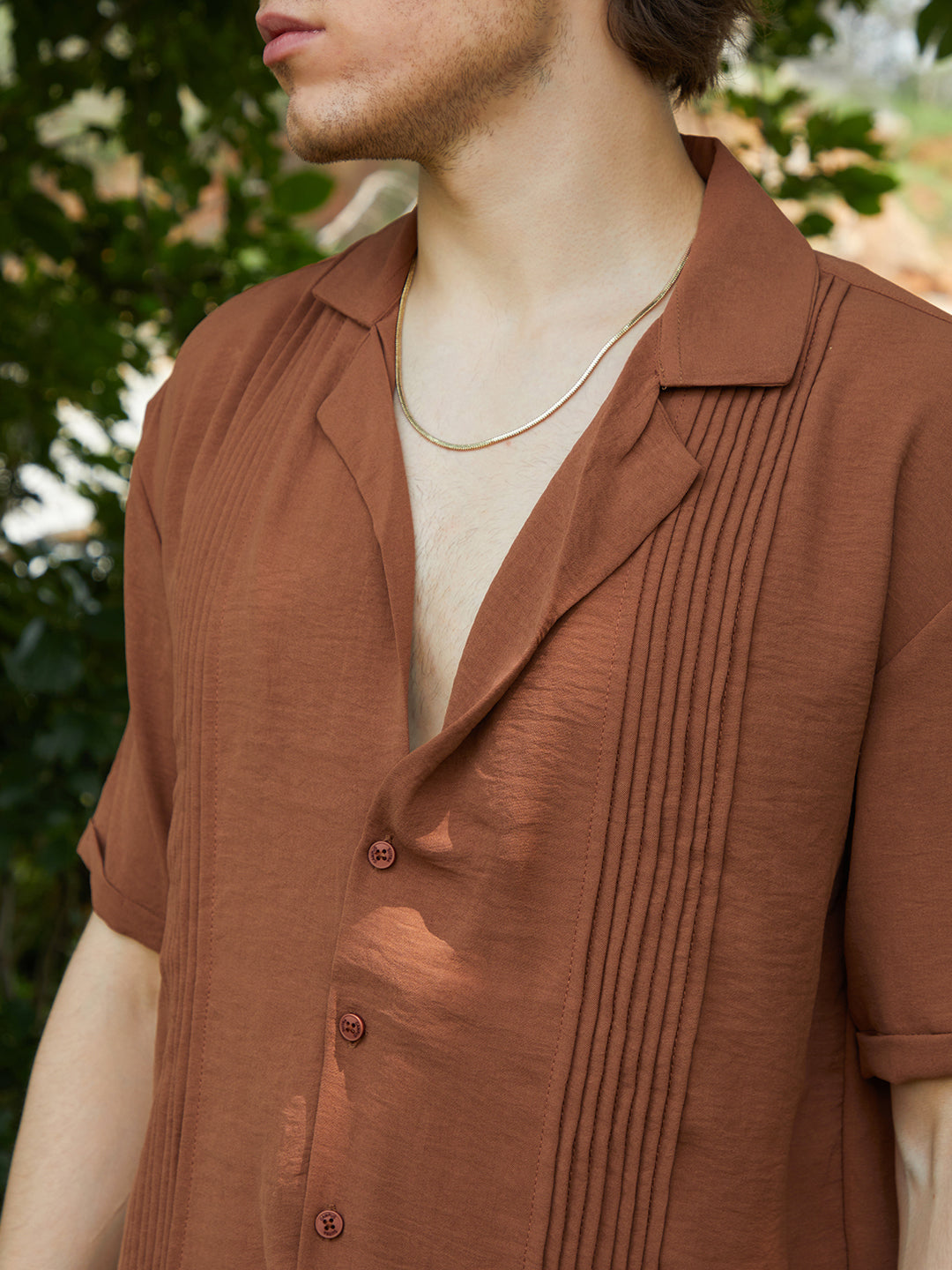 Panel-Pleat Oversized Shirt