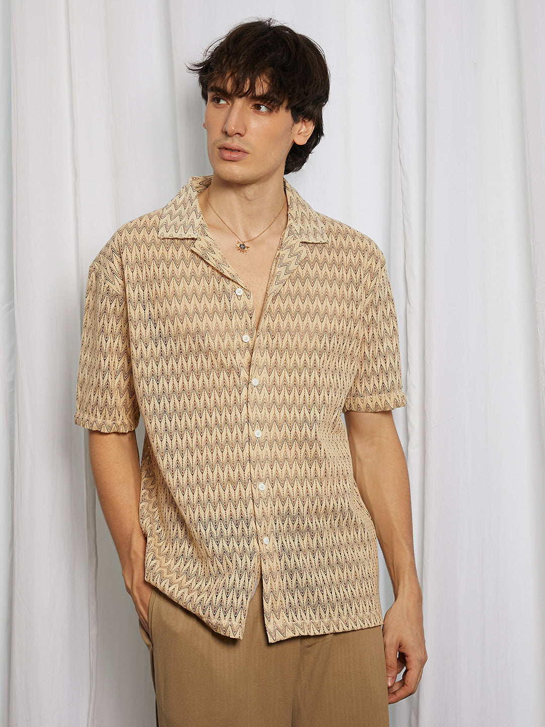 Chevron-Knit Shirt