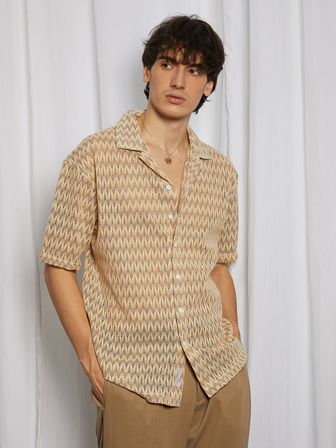 Chevron-Knit Shirt