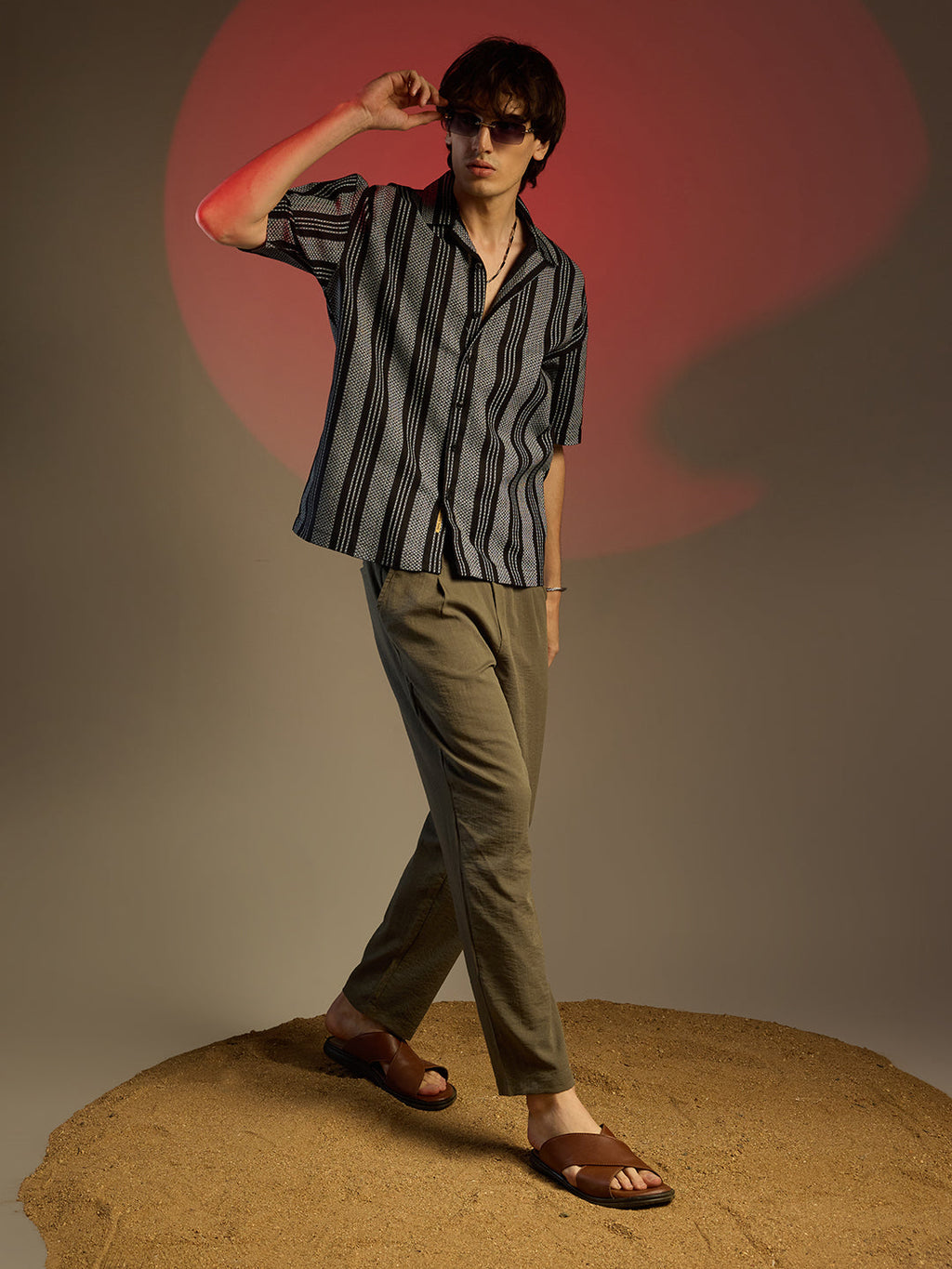 Woven Striped Oversized Shirt