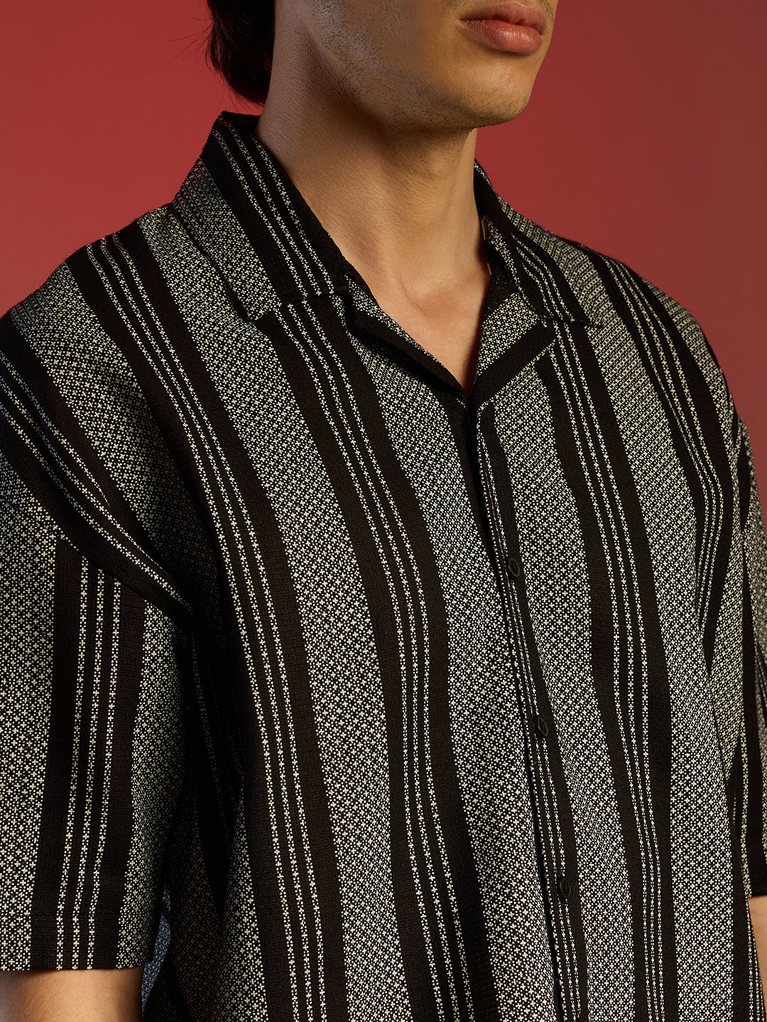 Woven Striped Oversized Shirt