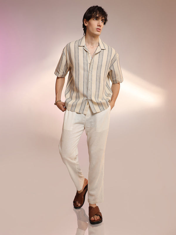 Woven Striped Oversized Shirt