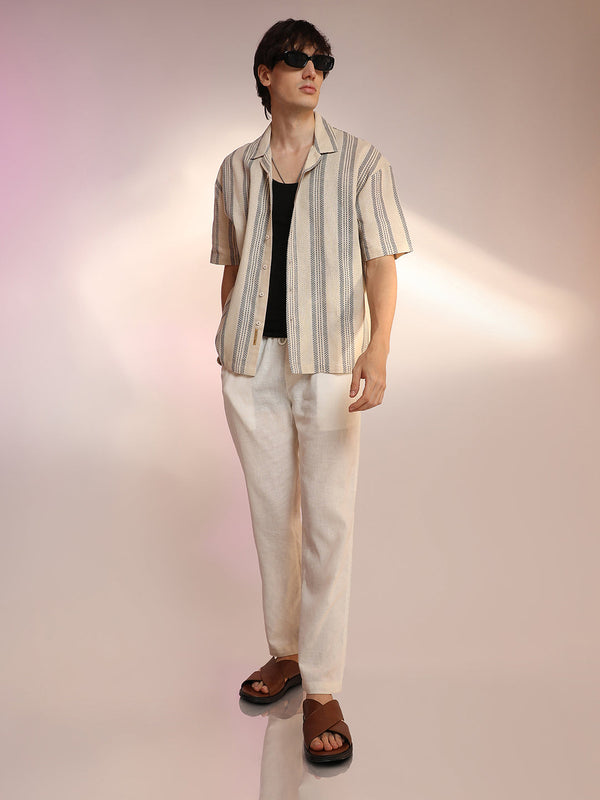 Woven Striped Oversized Shirt