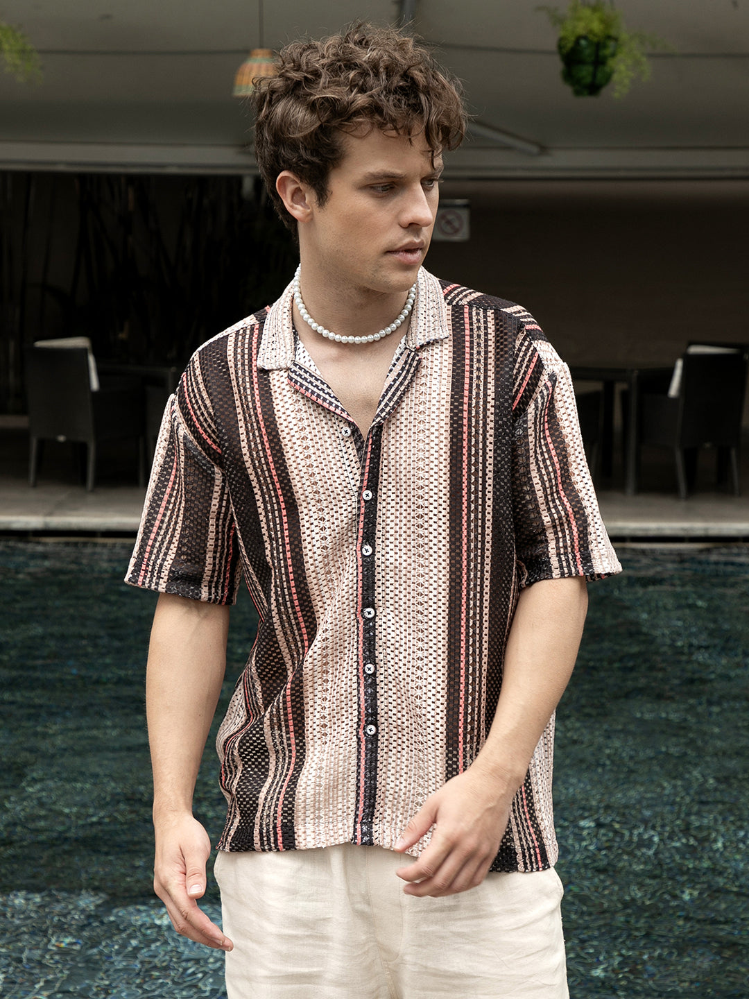 Multitrack Knit Oversized Shirt