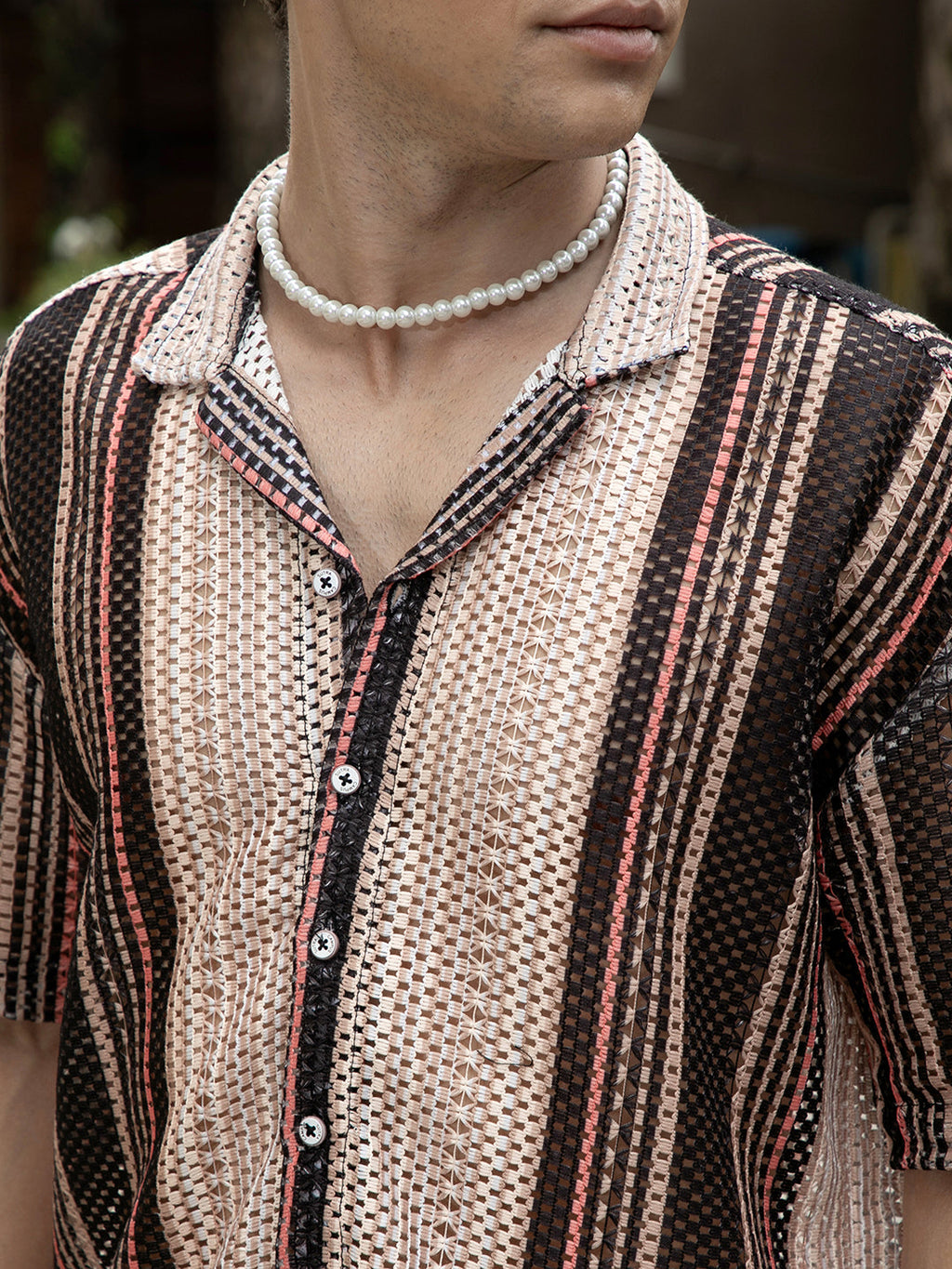 Multitrack Knit Oversized Shirt