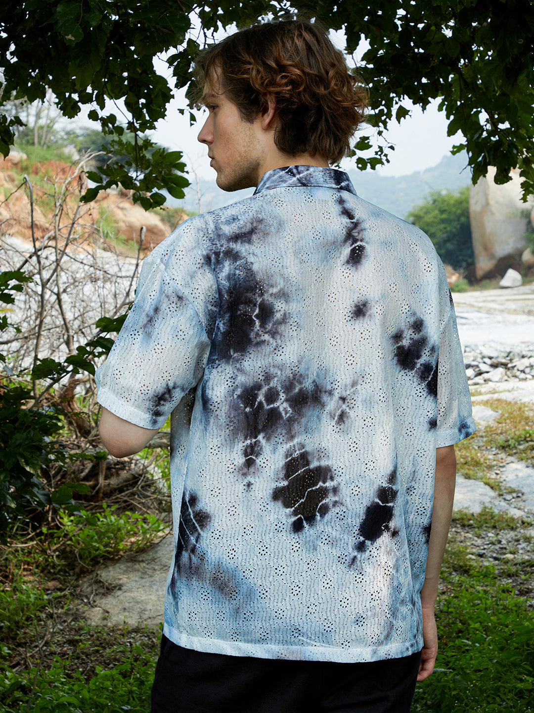 Tie-Dye Knit Oversized Shirt