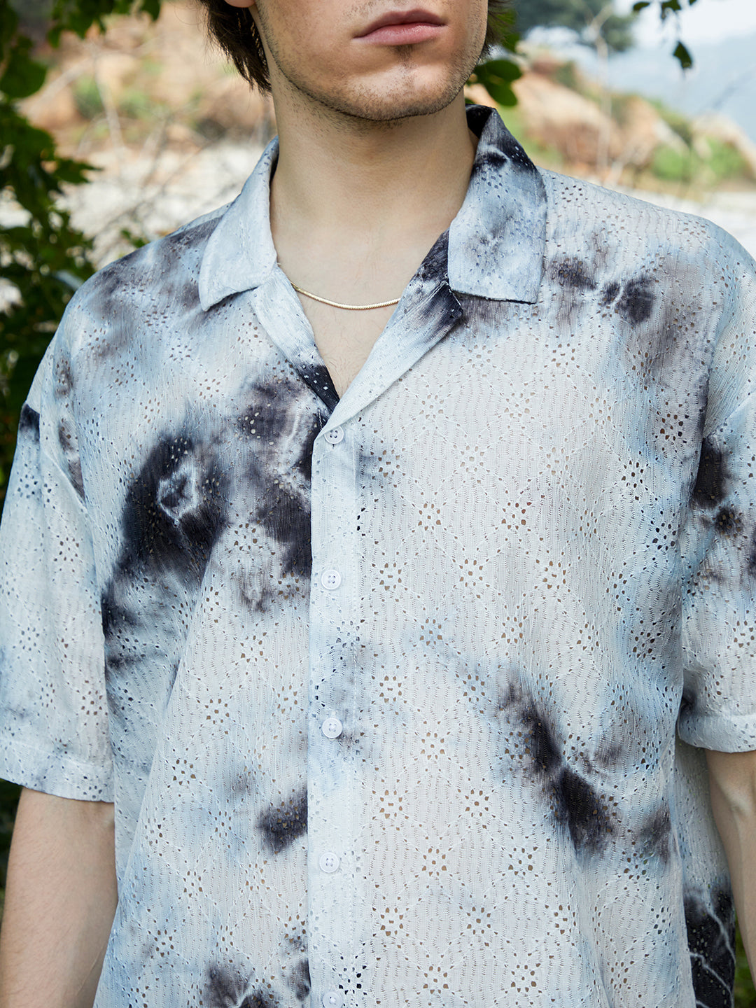 Tie-Dye Knit Oversized Shirt