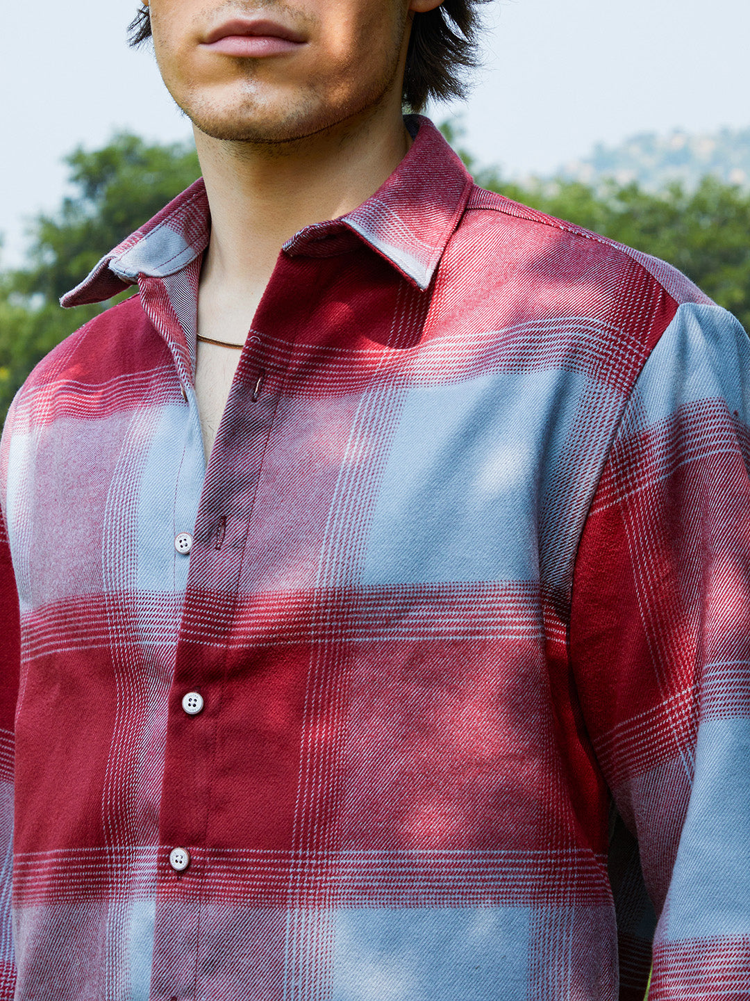 Vignette-Checkered Oversized Shirt