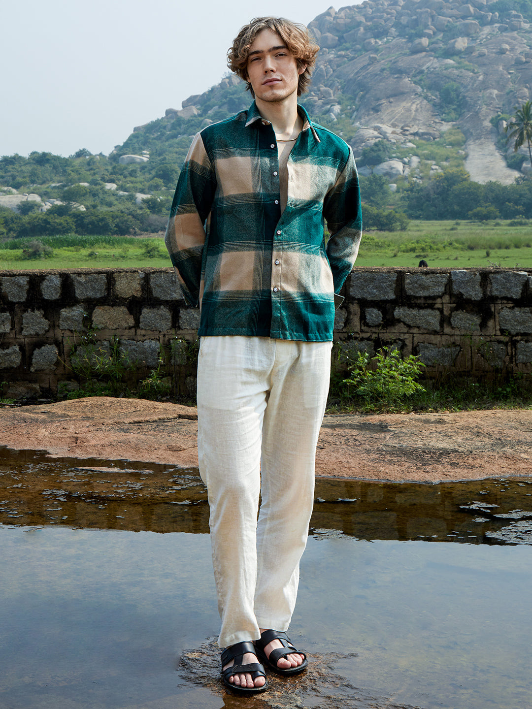 Vignette-Checkered Oversized Shirt