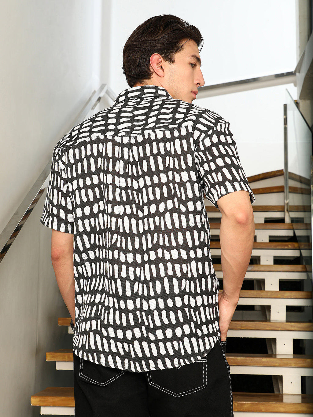 Flap-Block Printed Oversized Shirt