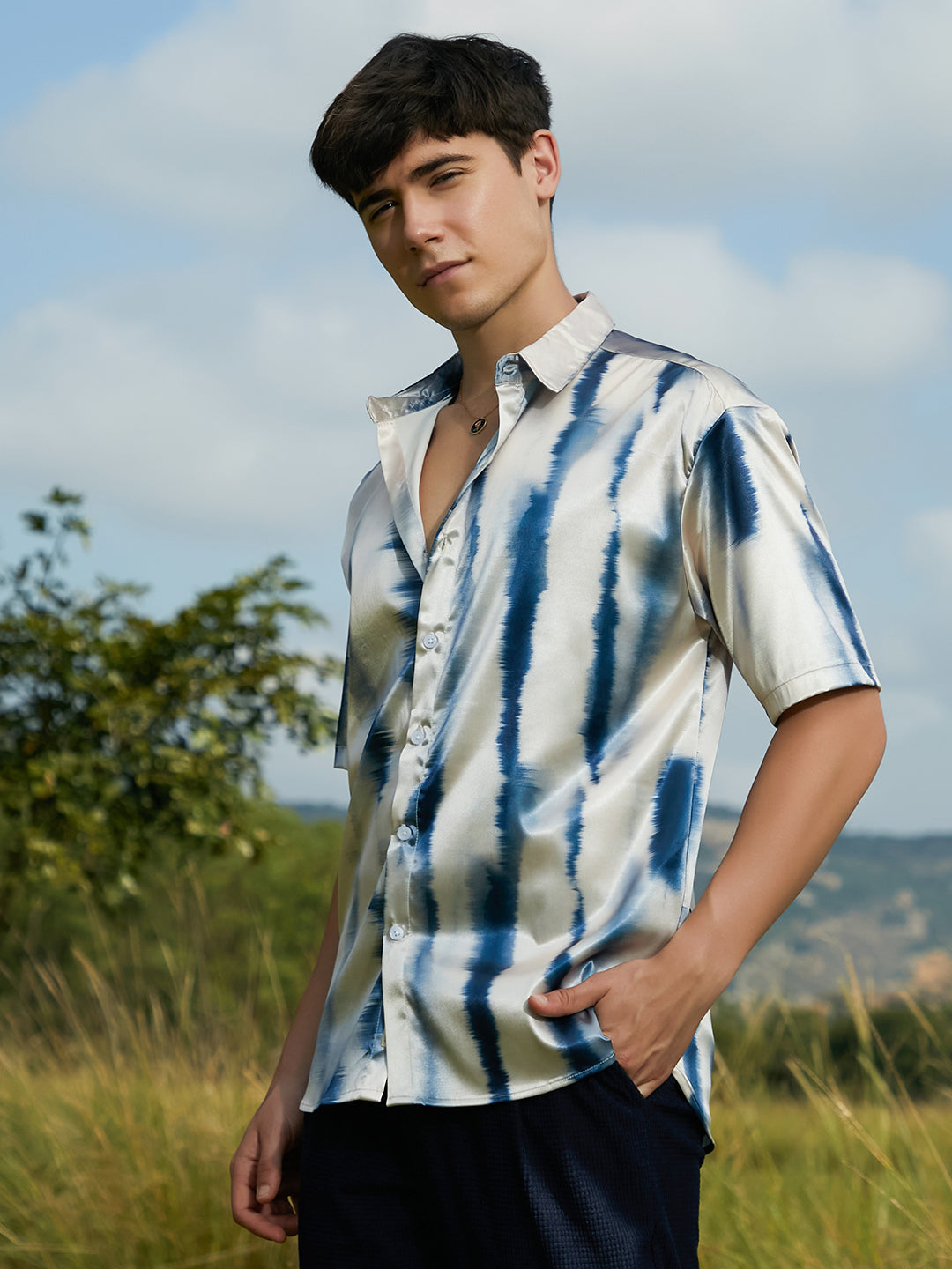 Ombre Sheen Oversized Shirt