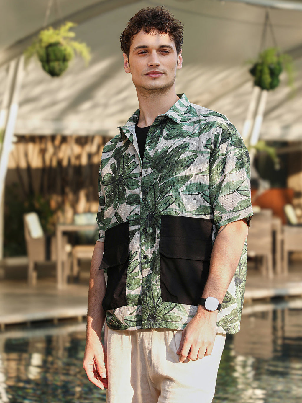 Flora-Stroke Oversized Shirt