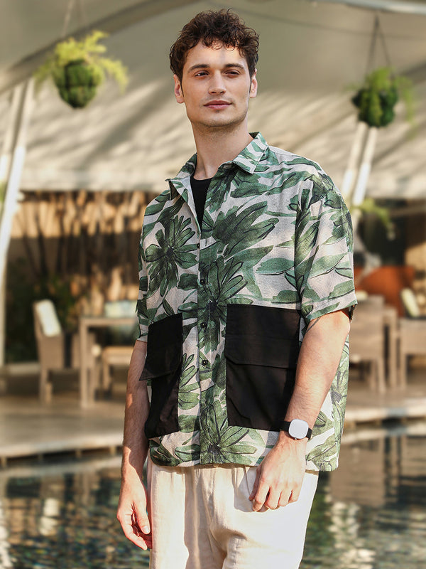 Flora-Stroke Oversized Shirt