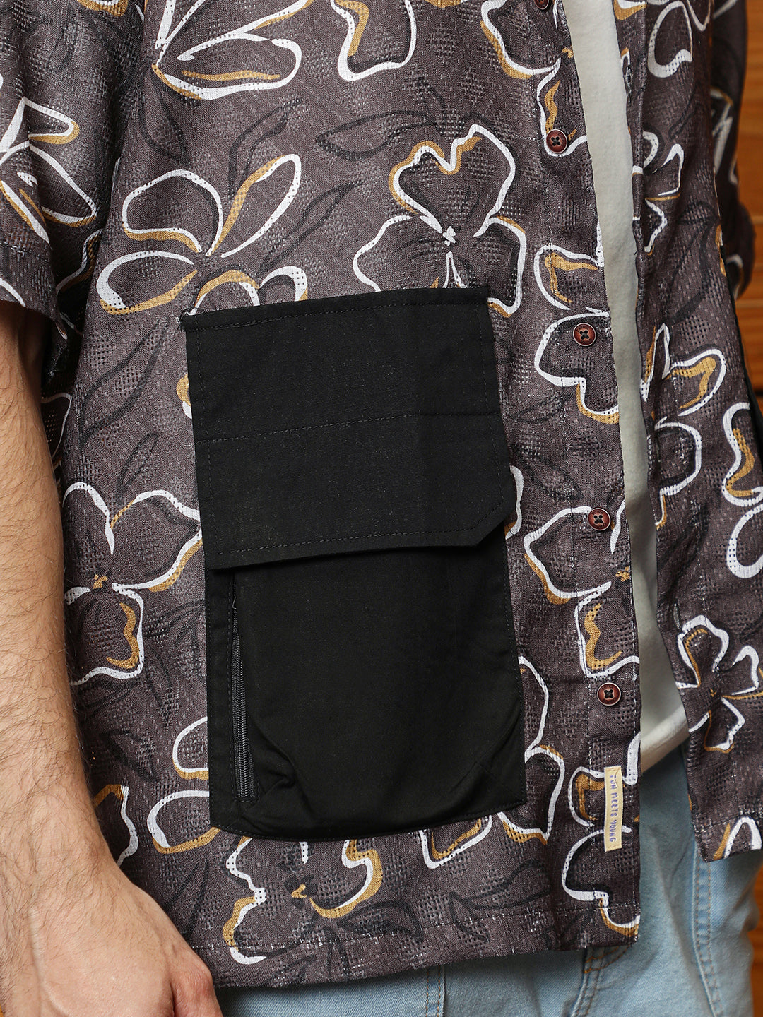 Flora-Imprint Oversized Shirt