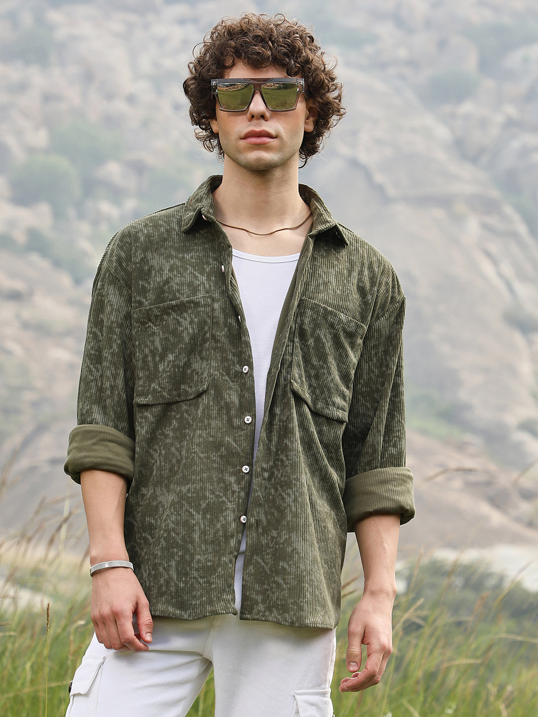 Supreme 25SS Washed Corduroy Shirt Sage Supreme 25SS WASHED