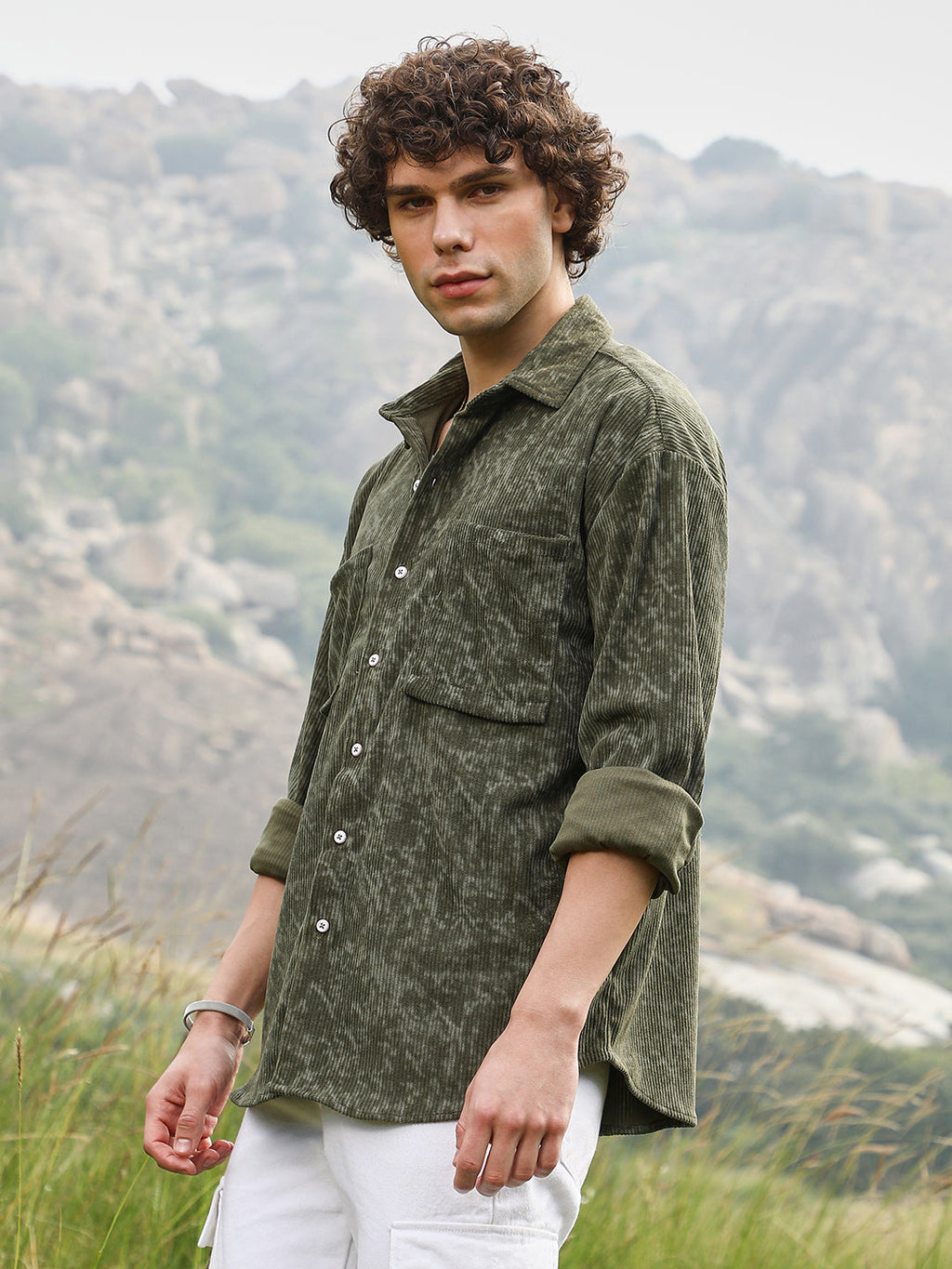 Faded Corduroy Oversized Shirt