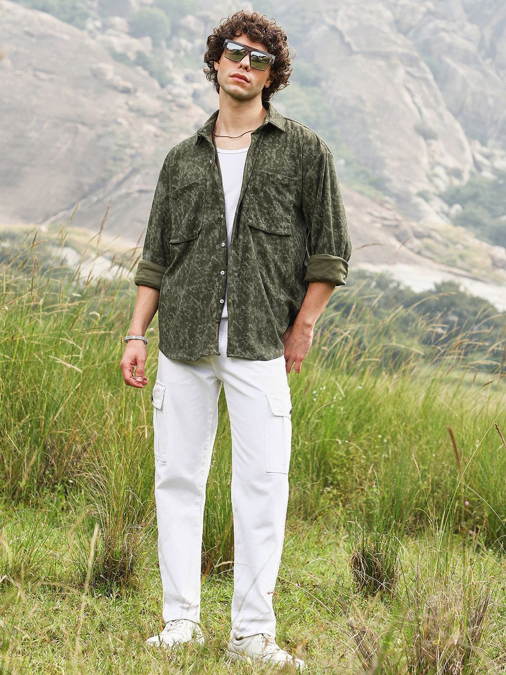 Faded Corduroy Oversized Shirt