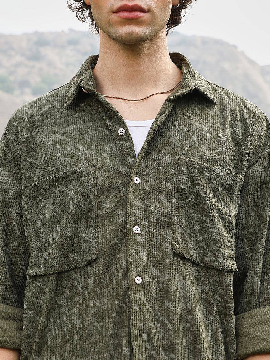 Faded Corduroy Oversized Shirt