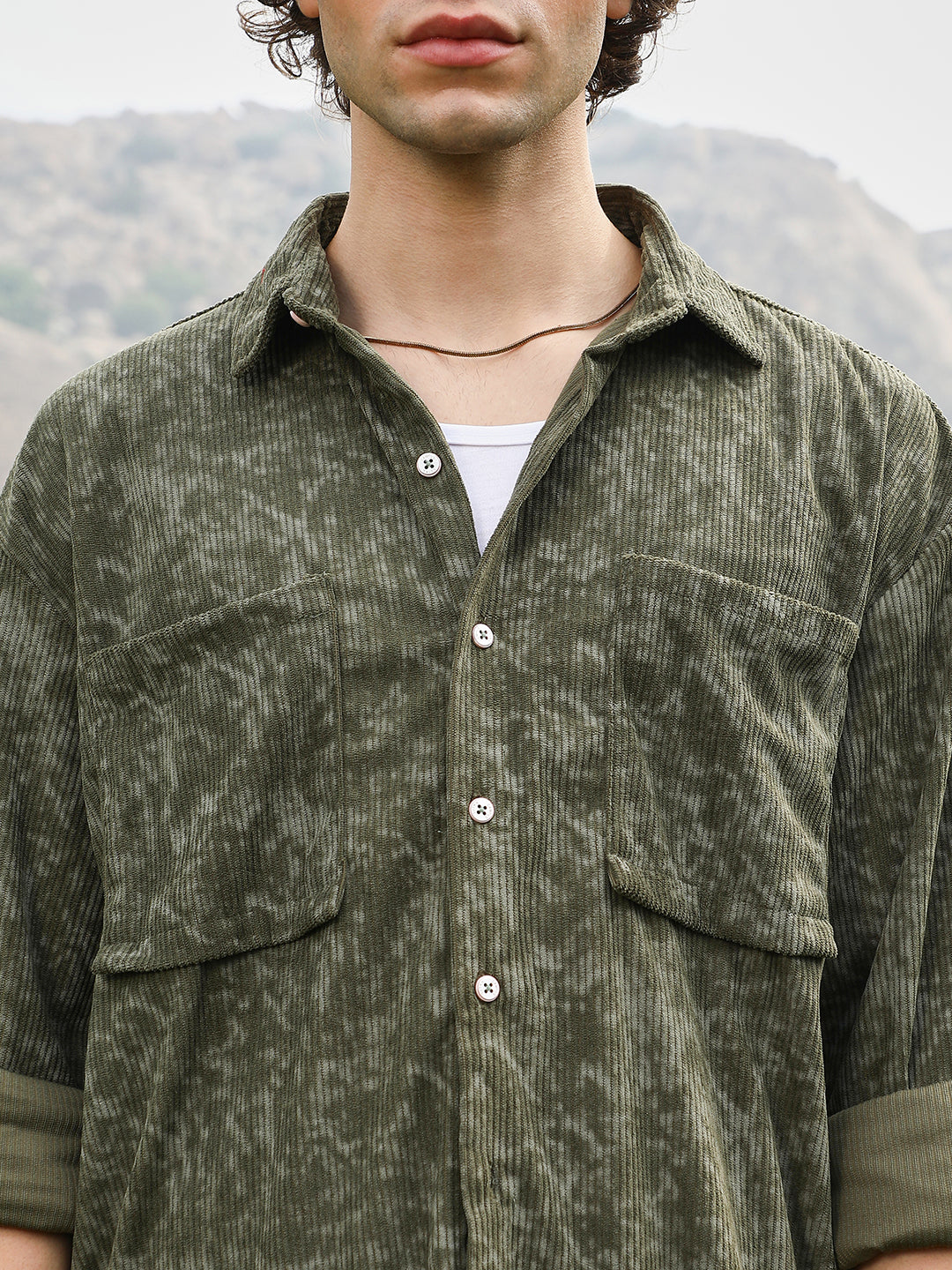 Faded Corduroy Oversized Shirt