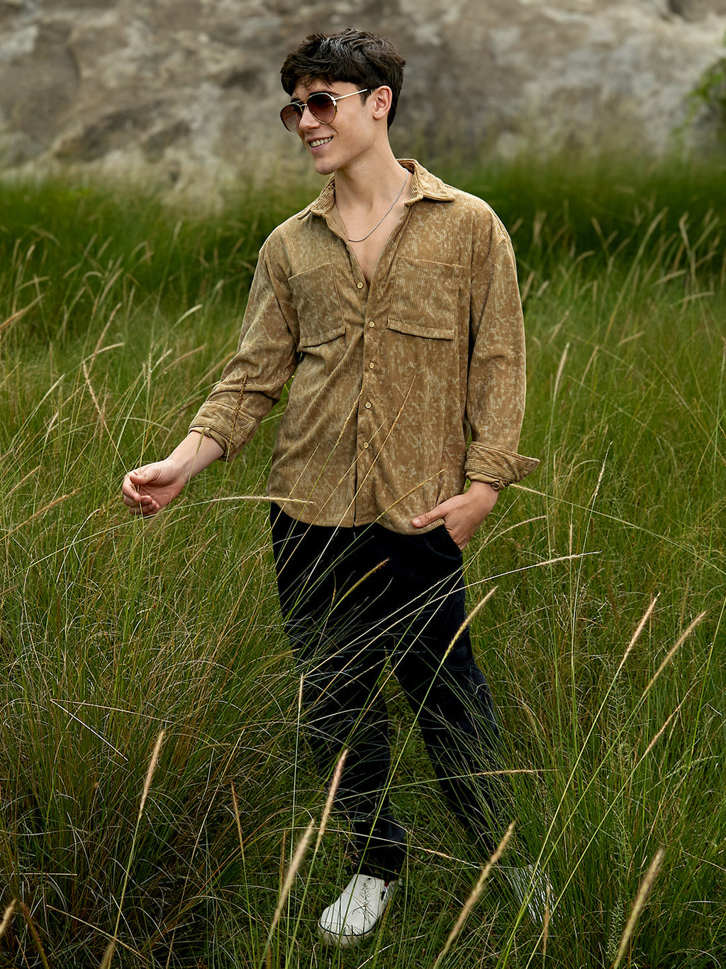 Faded Corduroy Oversized Shirt