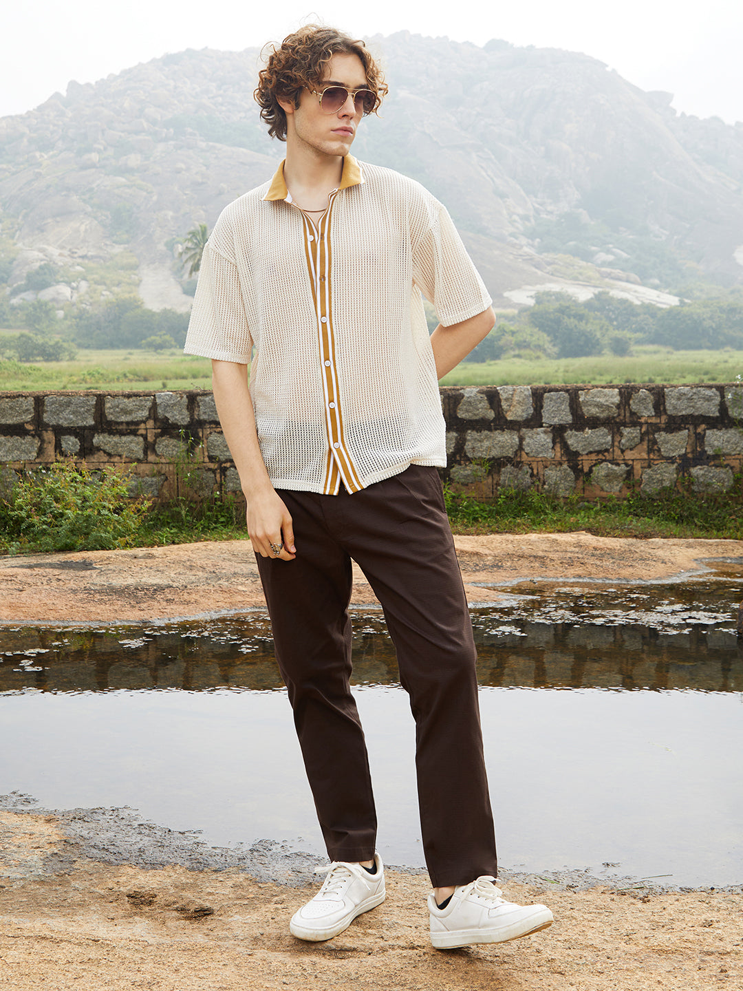 Retro-Knit Oversized Shirt