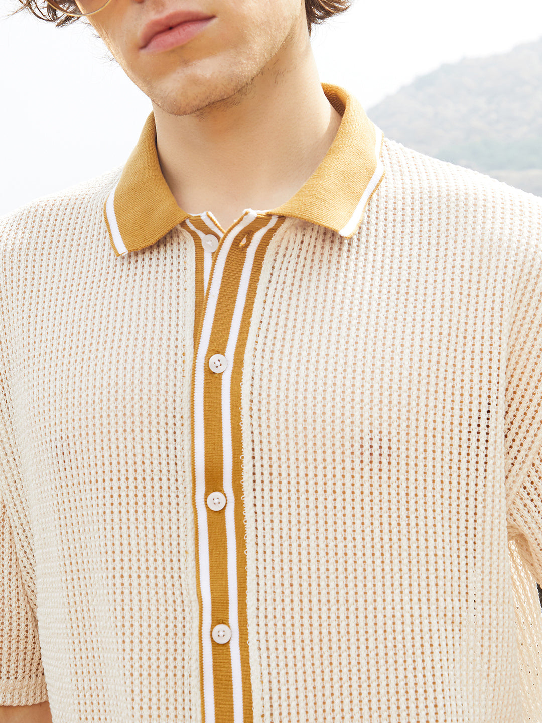 Retro-Knit Oversized Shirt