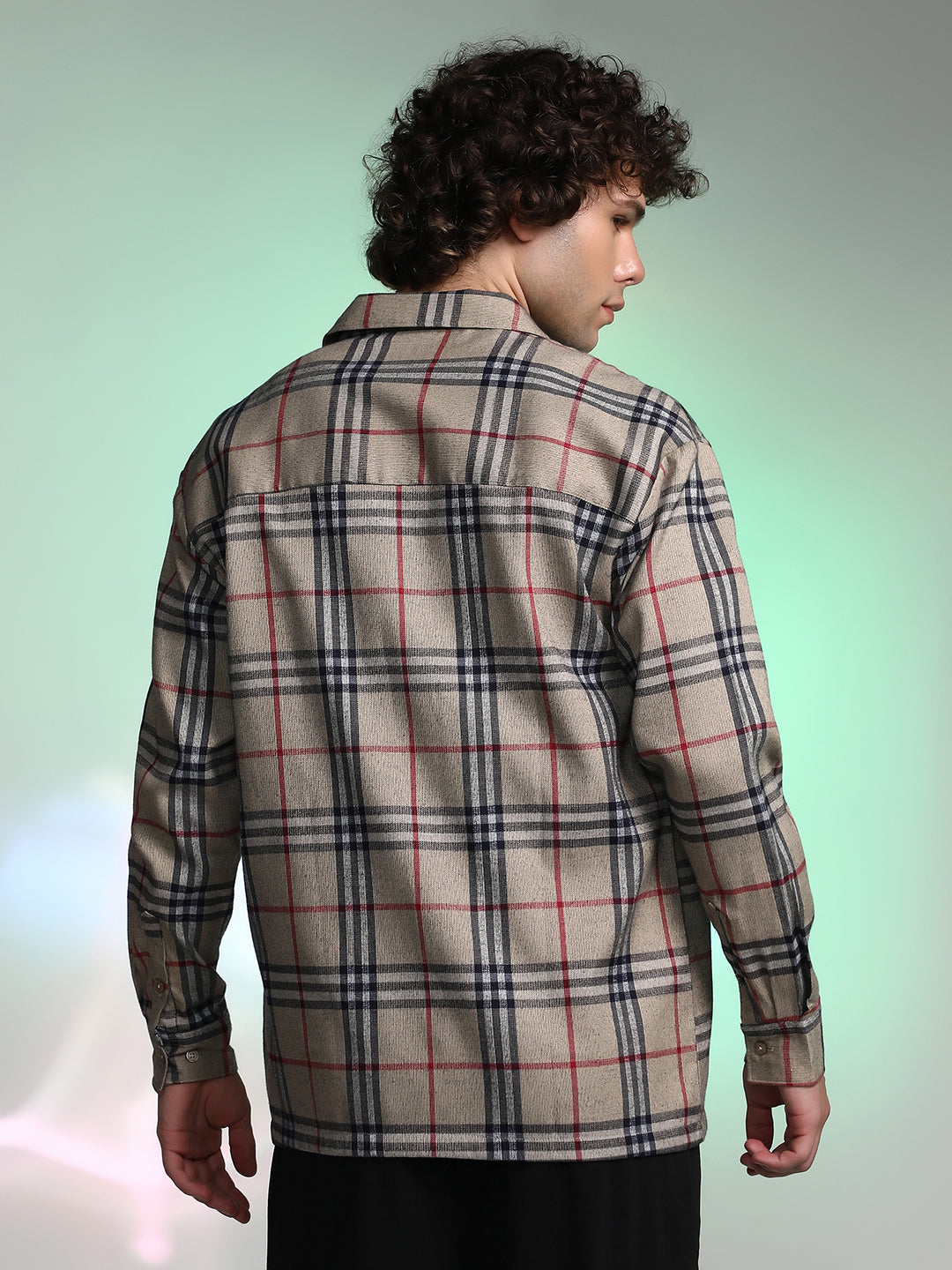 Plaid-Block Oversized Shirt