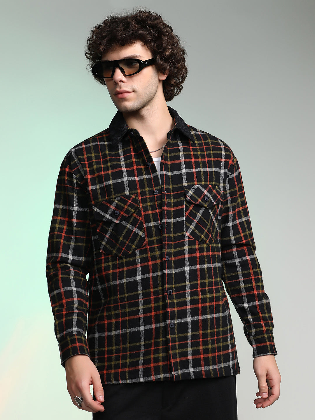 Plaid Utility Oversized Shirt