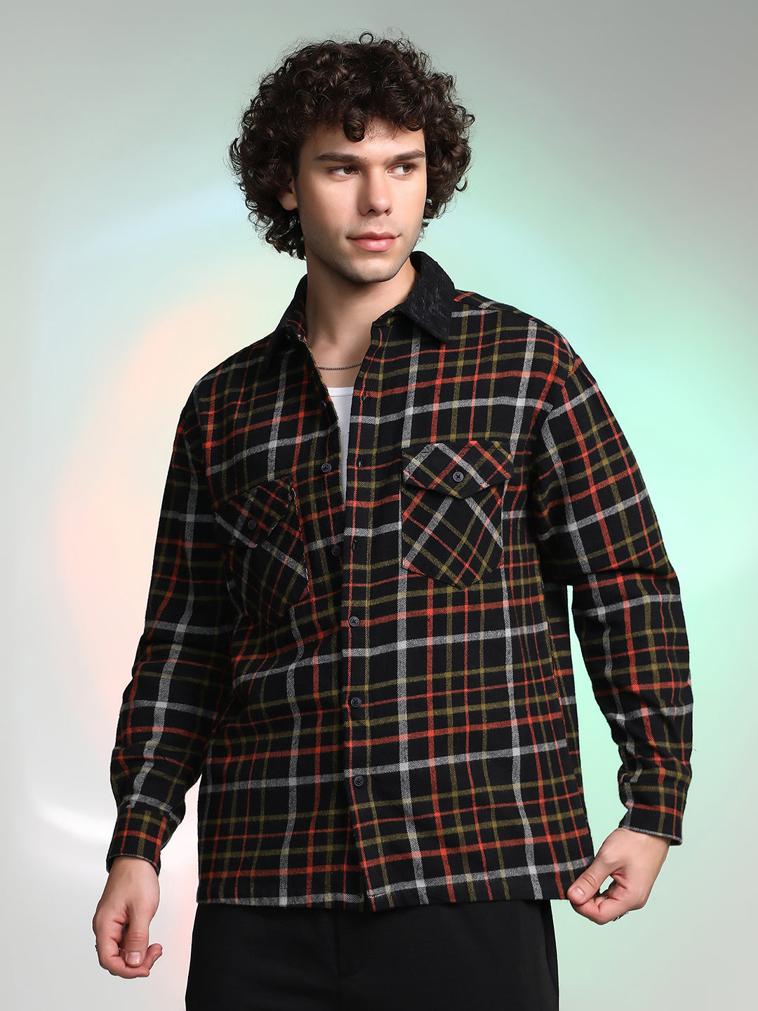 Plaid Utility Oversized Shirt