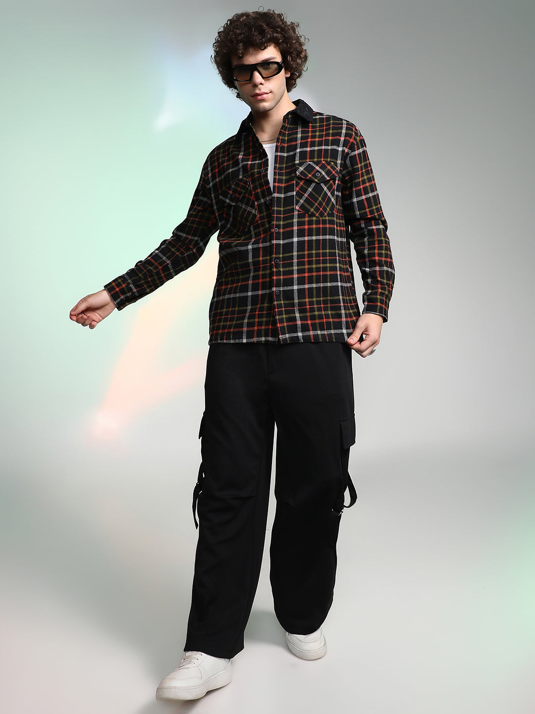 Plaid Utility Oversized Shirt