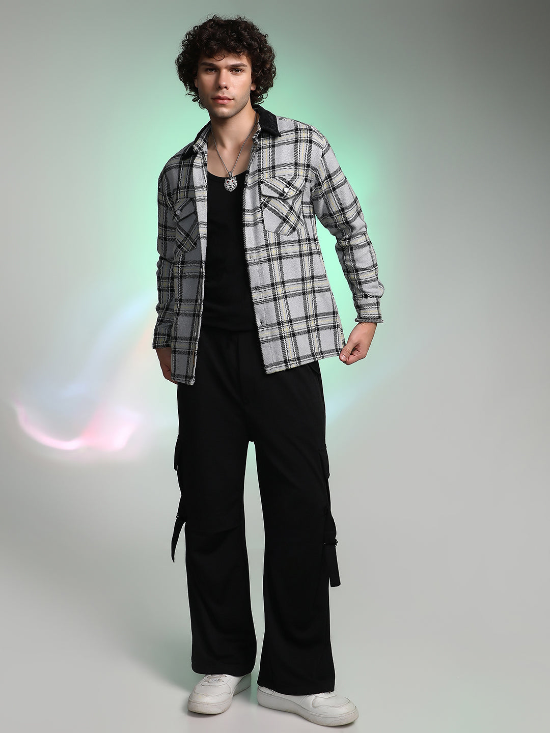 Plaid Utility Oversized Shirt