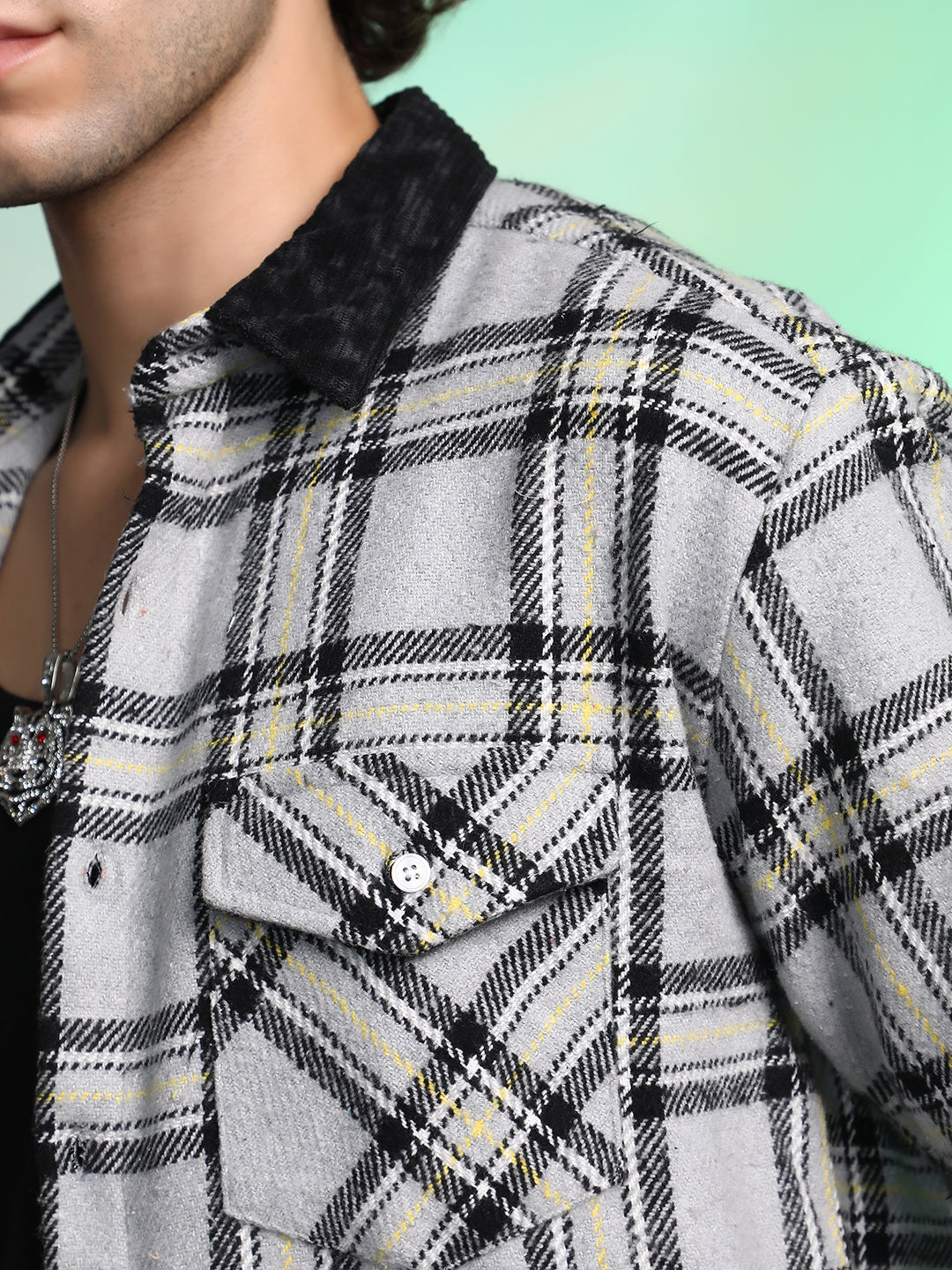 Plaid Utility Oversized Shirt