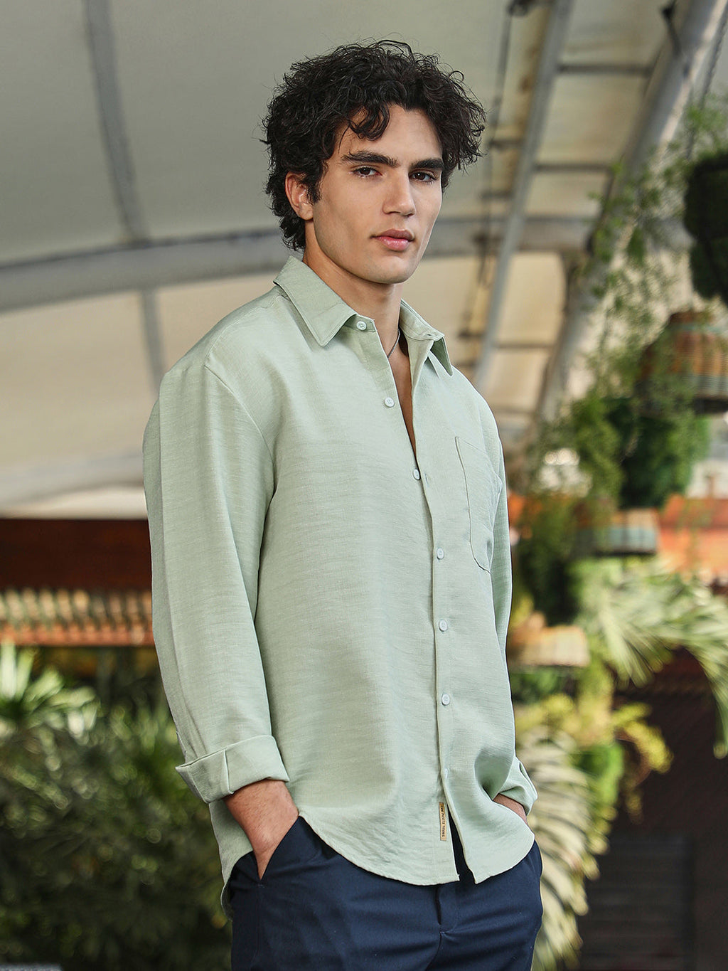 Modular Solid Oversized Shirt