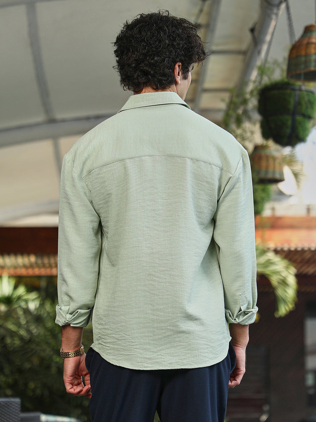 Modular Solid Oversized Shirt