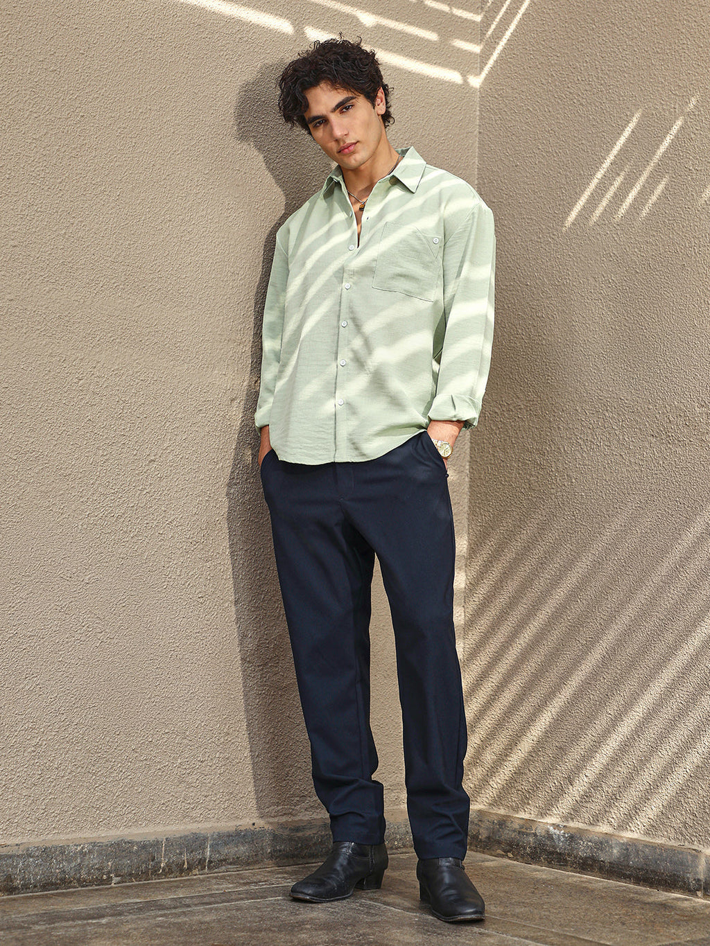 Modular Solid Oversized Shirt