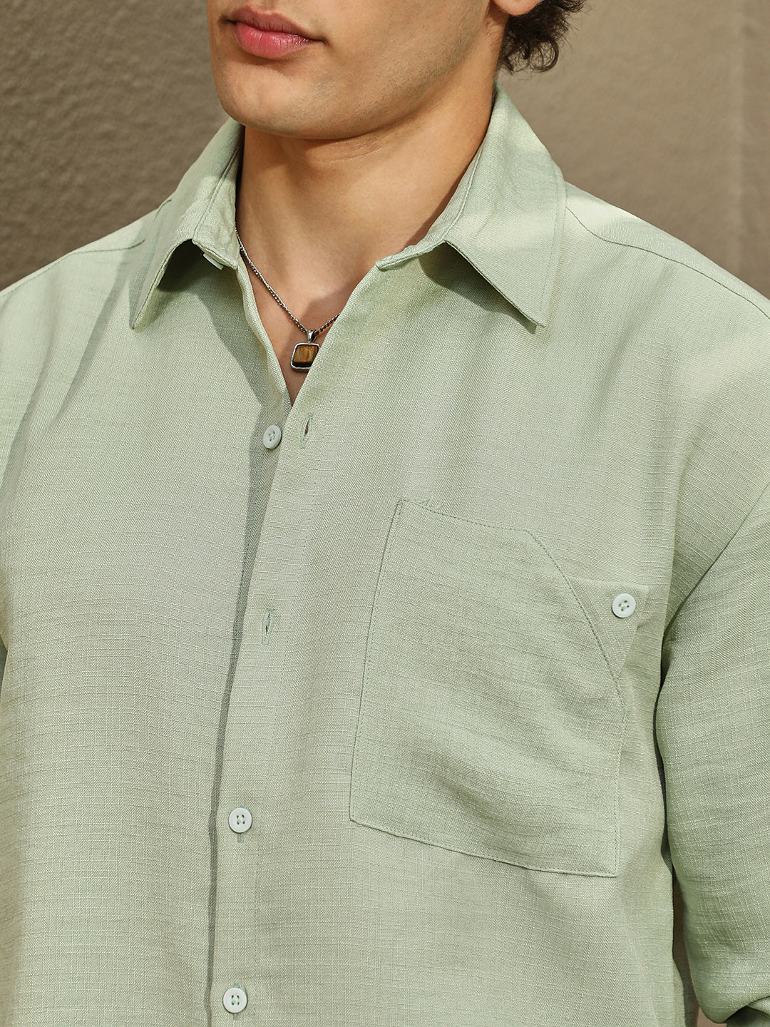 Modular Solid Oversized Shirt