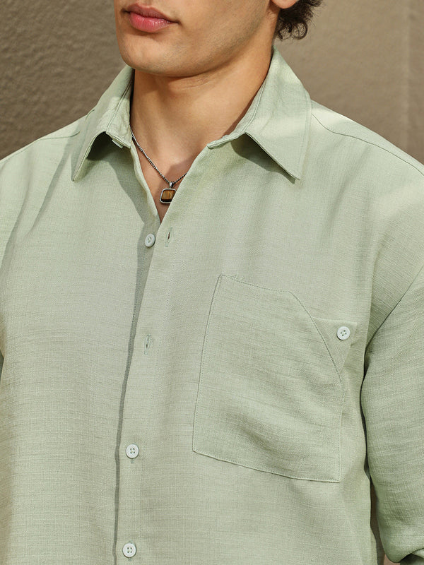 Modular Solid Oversized Shirt