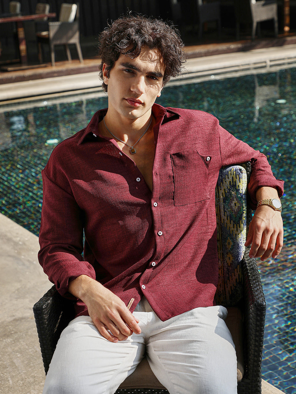 Modular Solid Oversized Shirt