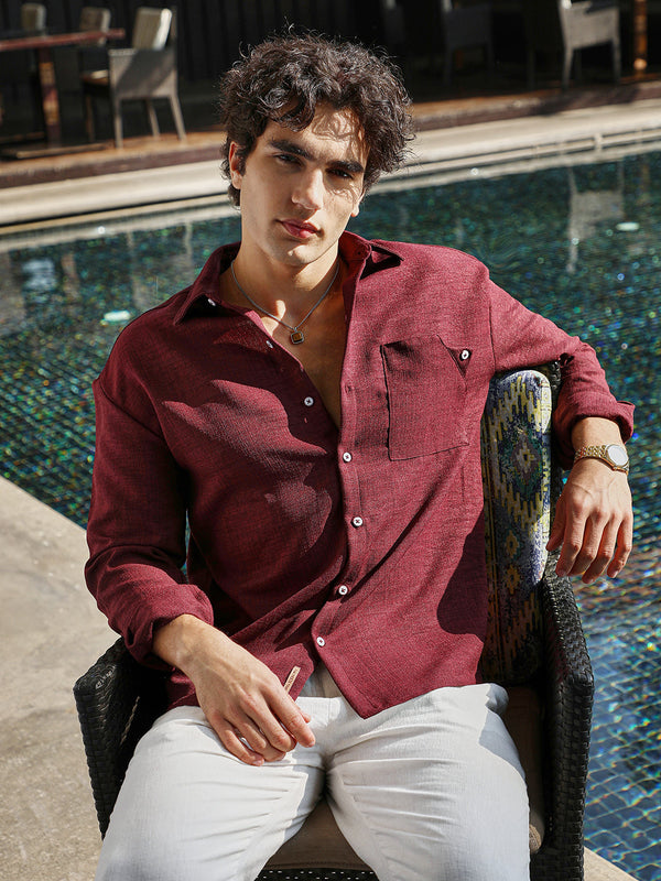 Modular Solid Oversized Shirt