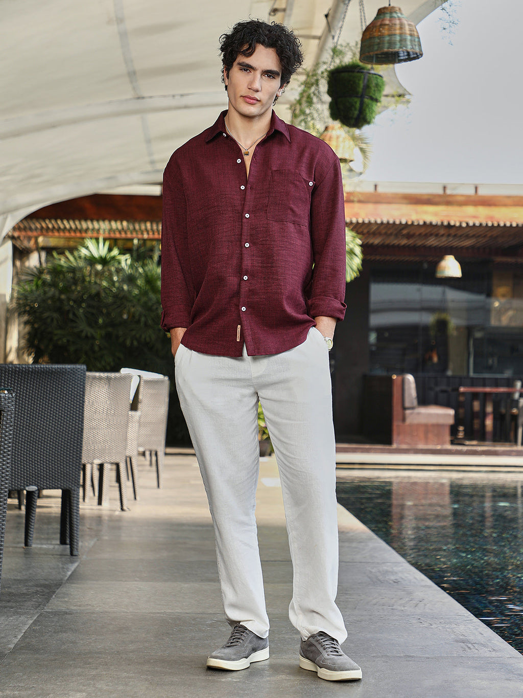 Modular Solid Oversized Shirt