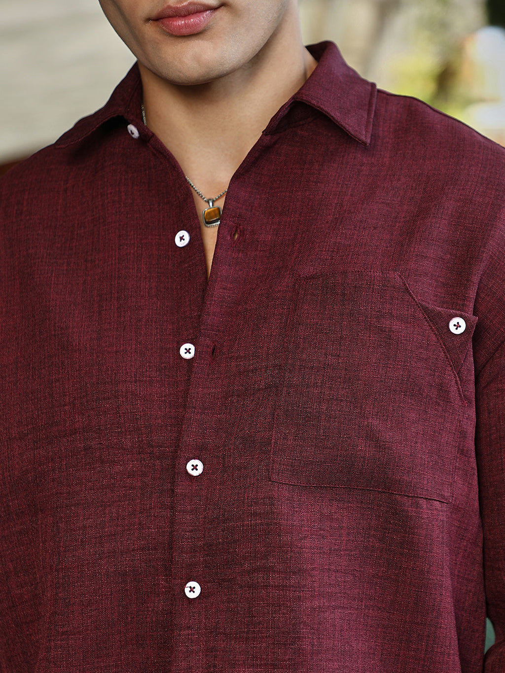 Modular Solid Oversized Shirt