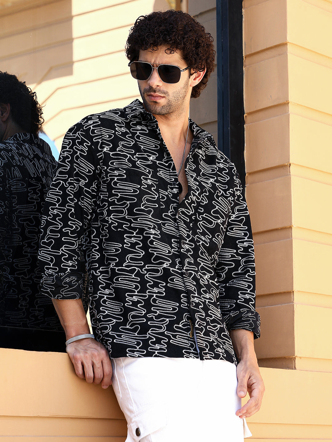 Groovy-Stitch Corduroy Oversized Shirt