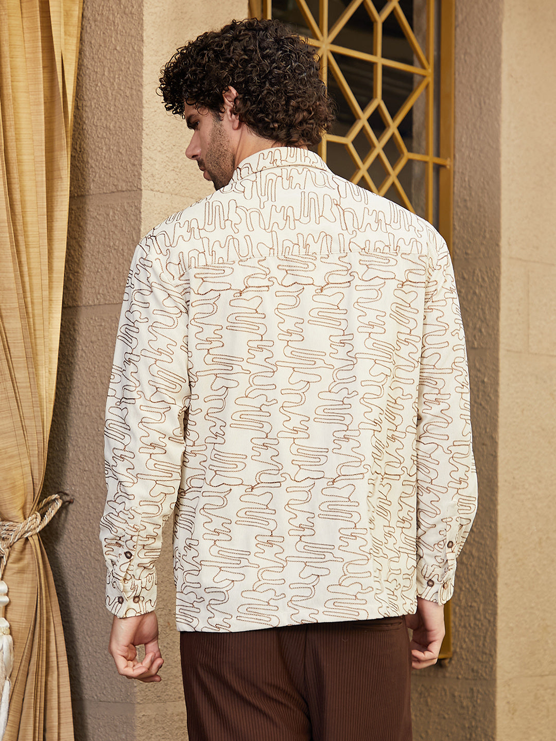 Groovy-Stitch Corduroy Oversized Shirt