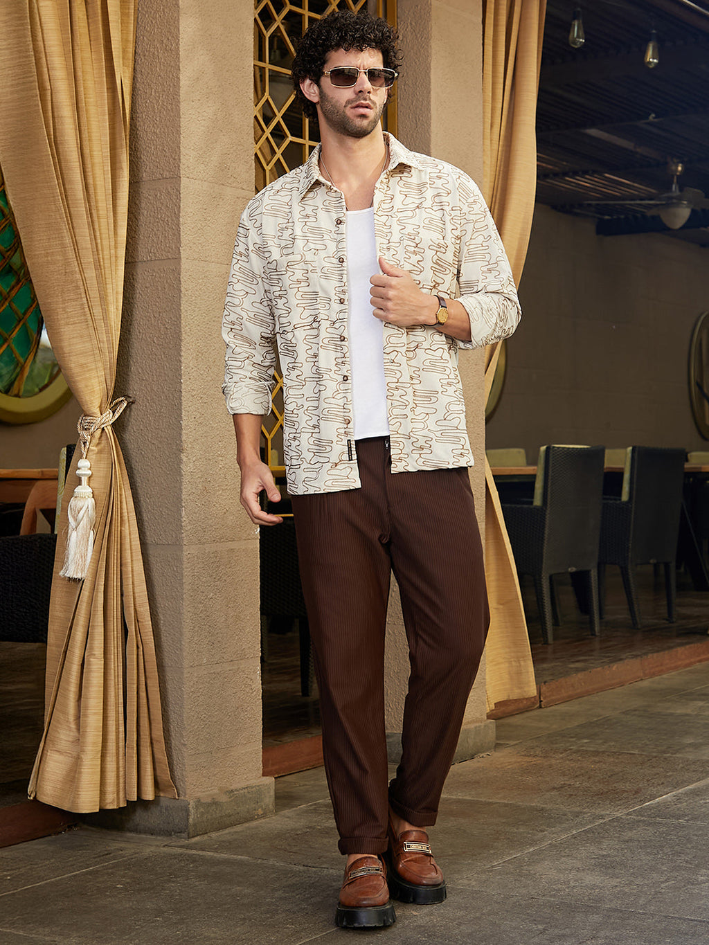 Groovy-Stitch Corduroy Oversized Shirt