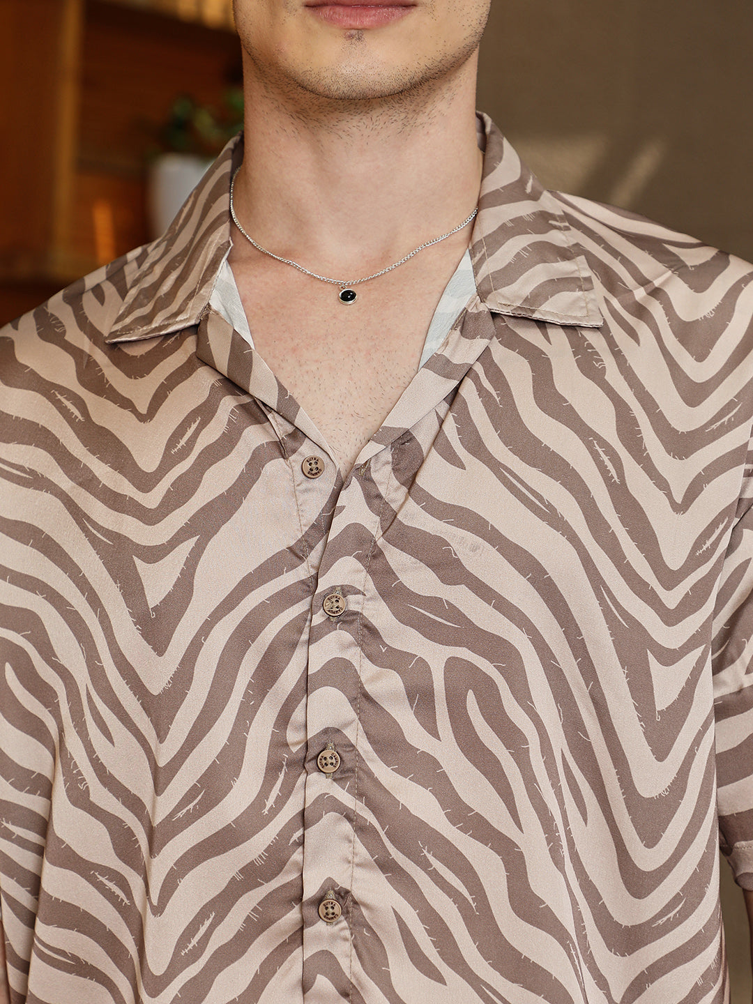 Zebra Satin Oversized Shirt