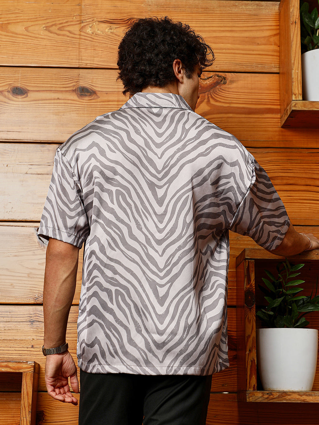 Zebra Satin Oversized Shirt