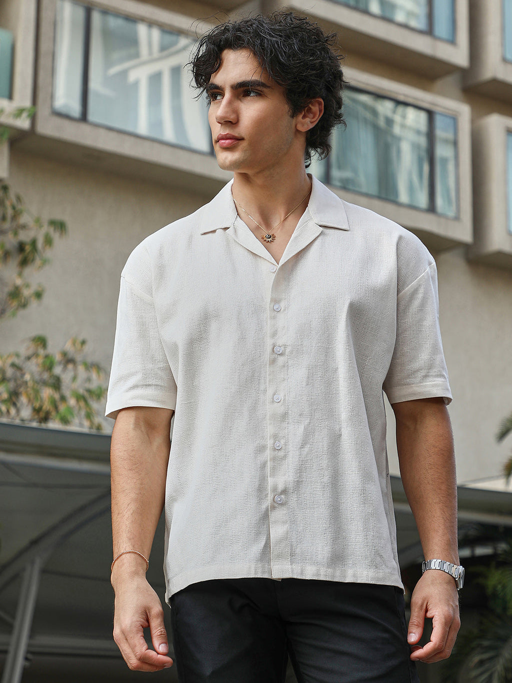 Solid Resort Overised Shirt