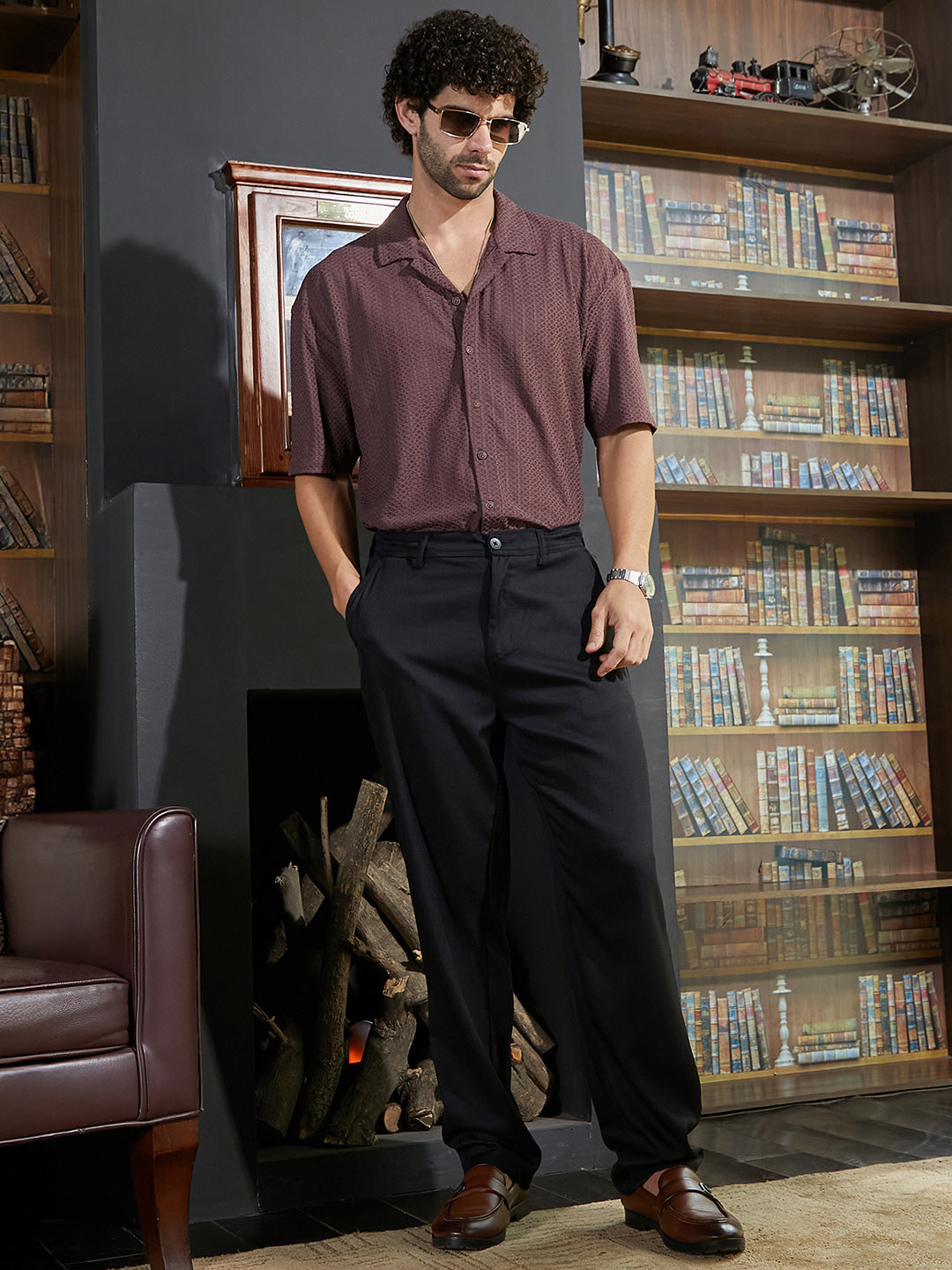 Zigzag-Helix Resort Oversized Shirt